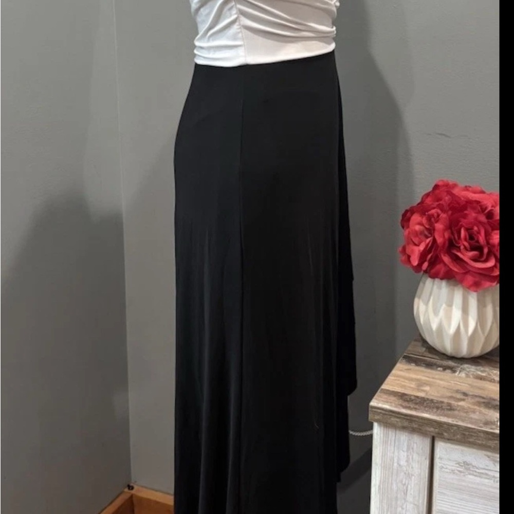 Ralph Lauren Black White Maxi Dress Size 2 Colorblock Formal Evening Gown - Picture 5 of 7